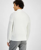 Michael Kors Men's Modern-Fit Mixed-Stitch 1/4-Zip Sweater