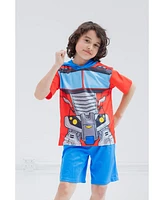 Transformers Toddler Boys Optimus Prime Bumblebee Megatron Athletic Pullover T-Shirt and Mesh Shorts Outfit Set to