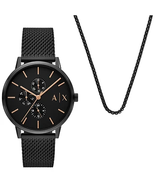 A|X Armani Exchange Men's Quartz Multifunction Black Stainless Steel Watch 42mm