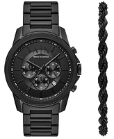 A|X Armani Exchange Men's Quartz Chronograph Black Stainless Steel Watch 44mm