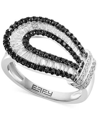 Effy Black & White Diamond Loop Statement Ring (5/8 ct. t.w.) in 14k White Gold