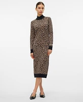 Vero Moda Women's Aria High-Neck Printed Long-Sleeve Dress