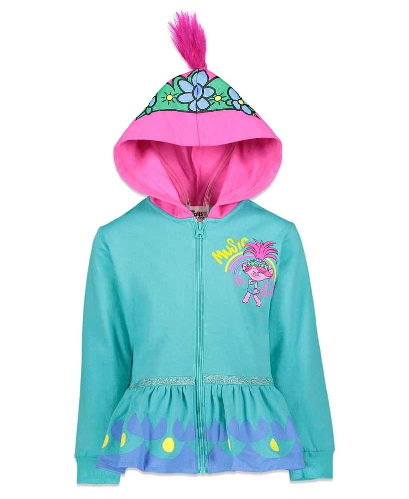 Dreamworks Toddler Girls Trolls Poppy Fleece Zip Up Hoodie to