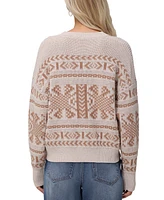 Frye Women's Fairisle Crewneck Cotton Pullover Sweater