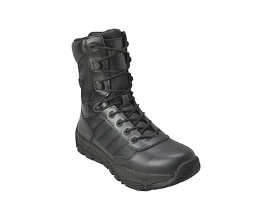 AdTec Men's 9" Full Grain Leather Side Zipper Waterproof Tactical Boot, Black