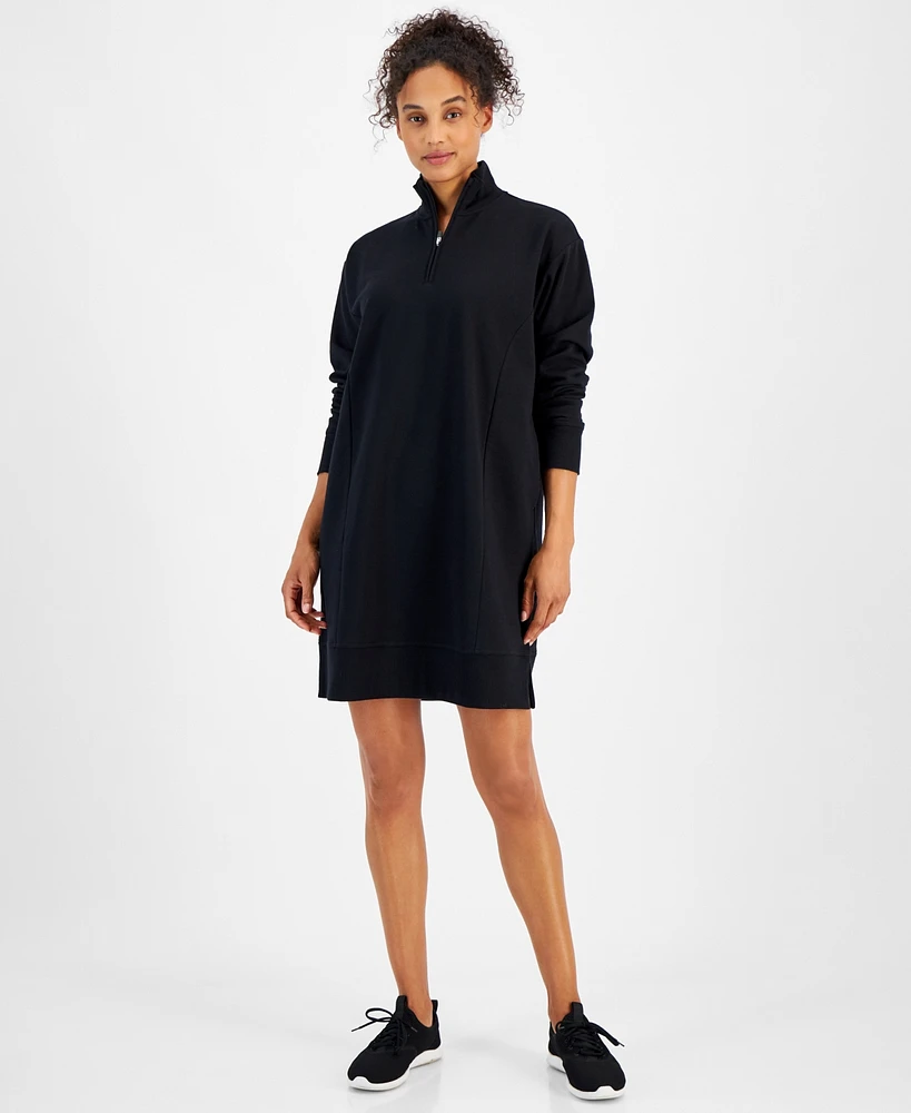 Id Ideology Women's Fleece 1/4-Zip Dress, Created for Macy's