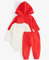 Disney Baby Boys Mickey Mouse Hooded Sweater Jacket, & Pluto Graphic Bodysuit Pants, 3 Piece Set