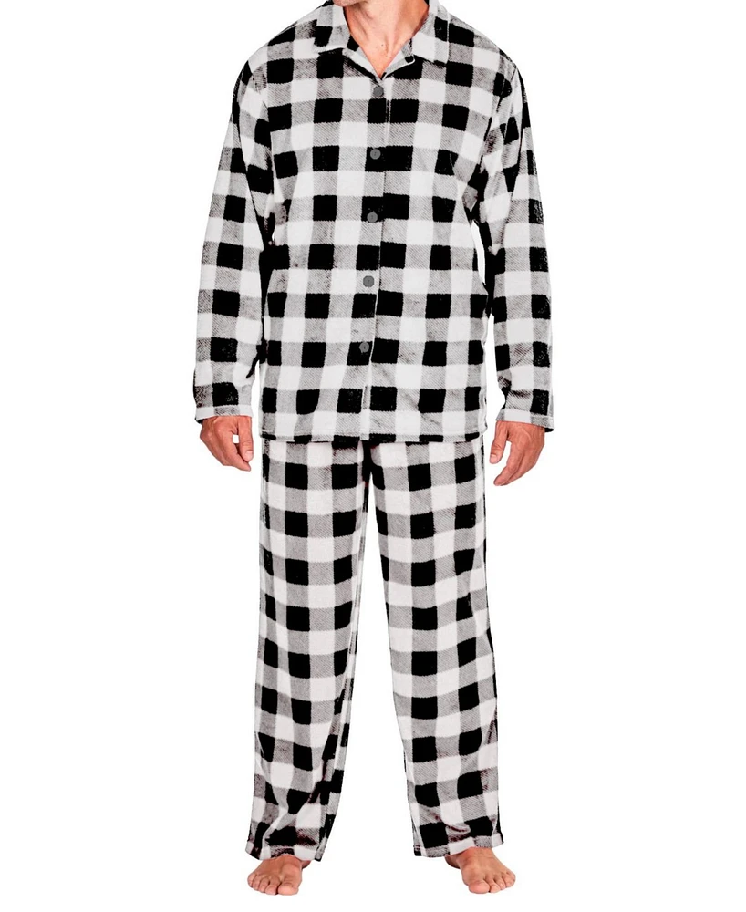 Men's Notch Collar Fleece Pajama Set