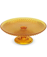 Amici Home Diamond Footed Glass Cake Stand