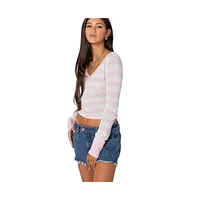 Edikted Women's Candice striped knit top - Light