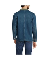 Lands' End Men's Blanket Lined Denim Jacket With Corduroy Collar