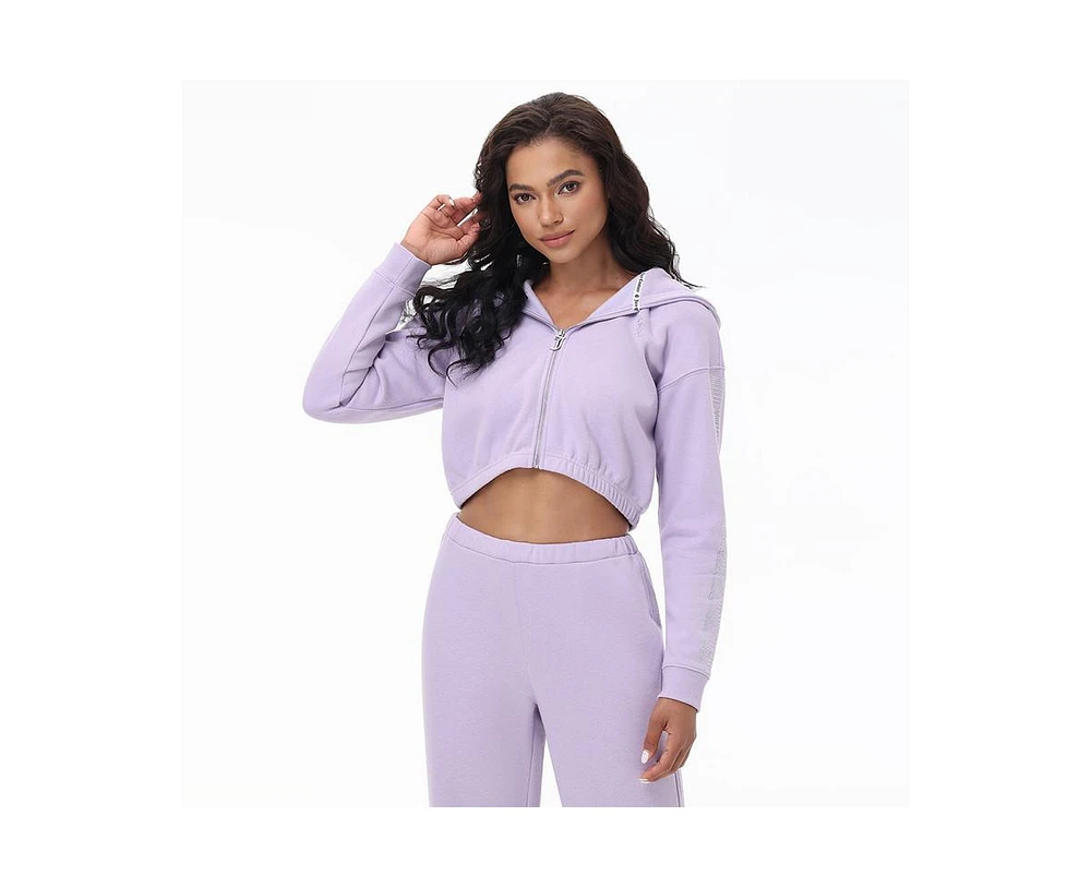 Juicy Couture Women's Cropped Zip Front Hoodie