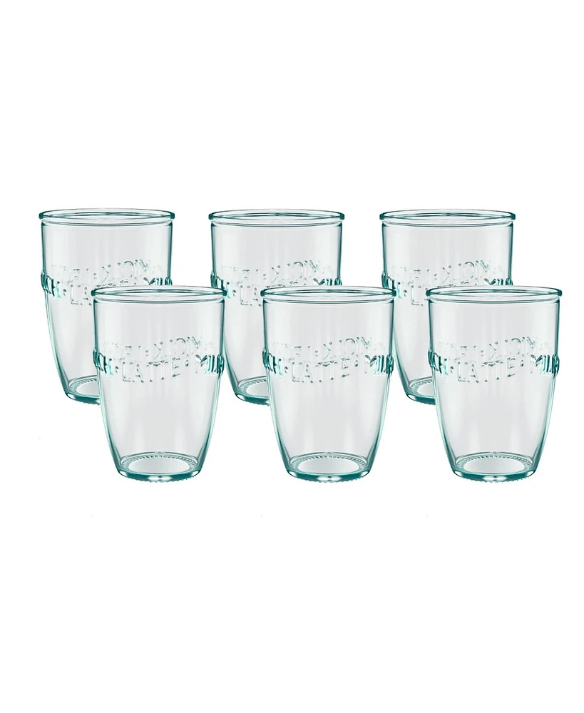 Amici Home Euro Milk Glass, 13 oz - Set of 6