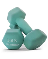 HolaHatha 2, 3, 5, 8, & 10 Lb Neoprene Dumbbell Free Weight Set w/ Rack, Pastel