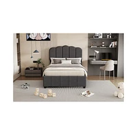 Slickblue Twin Upholstered Bed with 2 Storage Drawers and Wood Slat Support