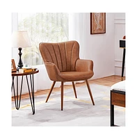 Yaheetech Modern Accent Chair Upholstered Armchair for Living Room