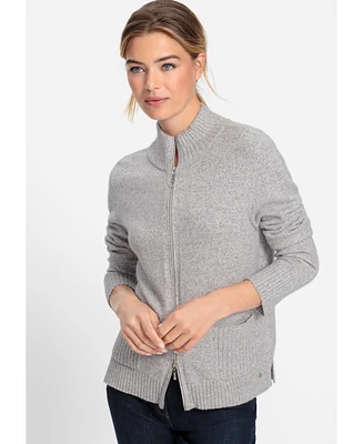 Olsen Women's Zip Front Sweater Cardigan