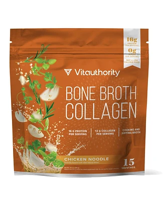 Vitauthority Chicken Noodle Bone Broth Collagen, Packed with Protein & Collagen (Types I, Ii, Iii) for Skin, Hair, Nails, Joints, & Gut, Vitauthority,