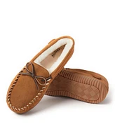 Dearfoams Men's Fireside by Nelson Bay Genuine Shearling Moccasin Slipper