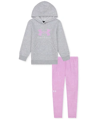 Under Armour Toddler & Little Girls Waves 2-Pc. Fleece Hoodie 4-Way Stretch Joggers Set