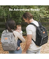 KeaBabies Explorer Diaper Backpack Bag, Large, Waterproof Baby Bags, Multi Functional Backpacks