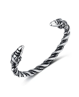 Rhona Sutton Silver Twisted Eagle Stainless Steel Bangle