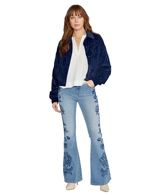 Driftwood Women's Farrah Embroidered Flare Jeans