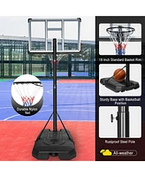 Slickblue Portable Basketball Hoop with Adjustable Backboard and Stand for Home Use