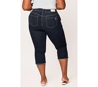 Slink Jeans Women's Denim Crop with Frayed Hem