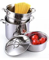 Cooks Standard Classic Stainless Steel 4-piece 12 quart pasta pot cooker steamer multipots