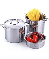 Cooks Standard Classic Stainless Steel 4-piece 12 quart pasta pot cooker steamer multipots