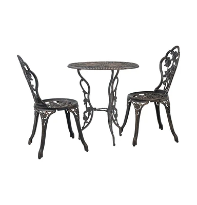 vidaXL 3 Piece Bistro Set Cast Aluminum