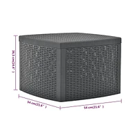 vidaXL Side Table Anthracite 21.3"x21.3"x14.4" Plastic