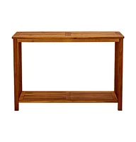 vidaXL Patio Console Table 43.3"x15.7"x29.5" Solid Acacia Wood