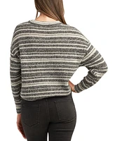 Bcx Juniors' Striped Crewneck Dropped-Shoulder Sweater