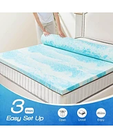 Streamdale Furniture Memory Foam Cooling Gel Swirl Infused Bed Topper For Back Pain, 2 Inches, Twin