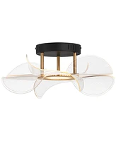 Possini Euro Design Possini Euro Etherea 16" Modern Black and Gold Led Ceiling Light