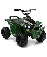 Costway 12V Battery Powered Kids Ride On Atv Electric 4-Wheeler Quad Car with MP3 & Ligh