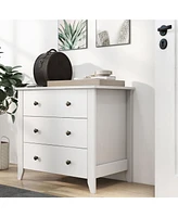 Sugift 3 Drawer Dresser Chest of Drawers Bedside Table