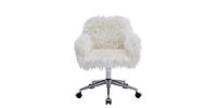 Slickblue Modern Faux fur home office chair, fluffy chair for girls, makeup vanity Chair