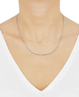 Polished Glitter Rope Link 18" Chain Necklace in 10k White Gold