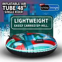 Wham-o Inflatable Snow Tube, 48" Single/Double Rider Heavy Duty Air Hard Bottom Sled with Handles