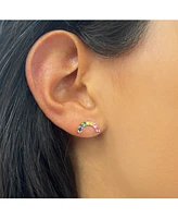 The Lovery Rainbow Gemstone Stud Earrings 14K Gold