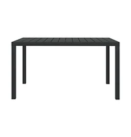 vidaXL Patio Table Black 59.1"x35.4"x29.1" Aluminum and Wpc