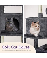 Slickblue 65-Inch Cat Tree Tower for Indoor Cats with Multiple Levels and Scratching Posts