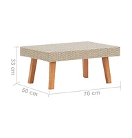 vidaXL Patio Coffee Table Poly Rattan Beige