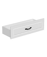 Famapy 12-Shelf White Wood Standard Bookcase With Adjustable Shelves Drawer