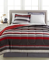 Austin Stripe/Solid Reversible 8 Pc. Comforter Set, Created for Macy's