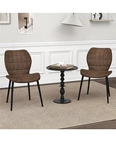 Gymax Dining Chairs Set of 4 w/ Padded Back Metal Legs & 2 Adjustable Foot Pads