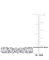 Moissanite Polished Bar Eternity Band (1 ct. t.w.) Sterling Silver